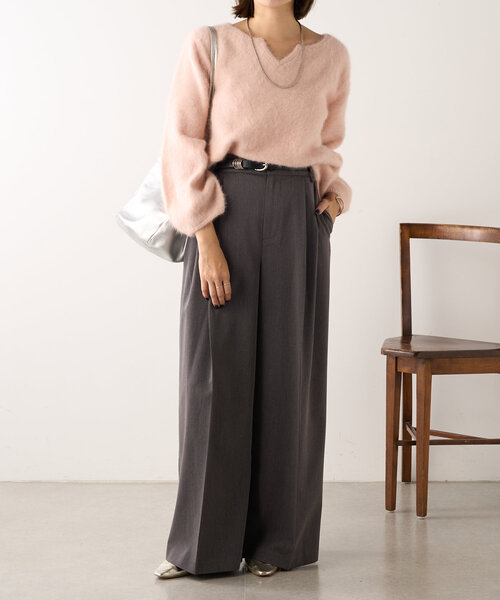 ニット ファーカシミヤキーネックニット レディース : 84604034 