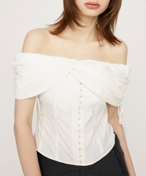 SLY（スライ） ブラウス シャツ FRONT HOOK 2WAY SHOULDER BL フロント 