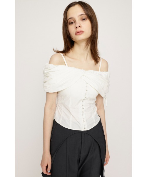 SLY（スライ） ブラウス シャツ FRONT HOOK 2WAY SHOULDER BL フロント 