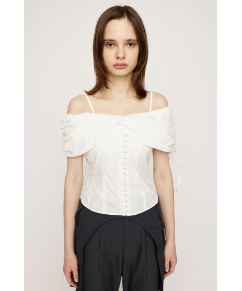 SLY ブラウス シャツ FRONT HOOK 2WAY SHOULDER BL フロント