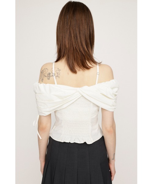 SLY（スライ） ブラウス シャツ 半袖 FRONT HOOK 2WAY SHOULDER BL