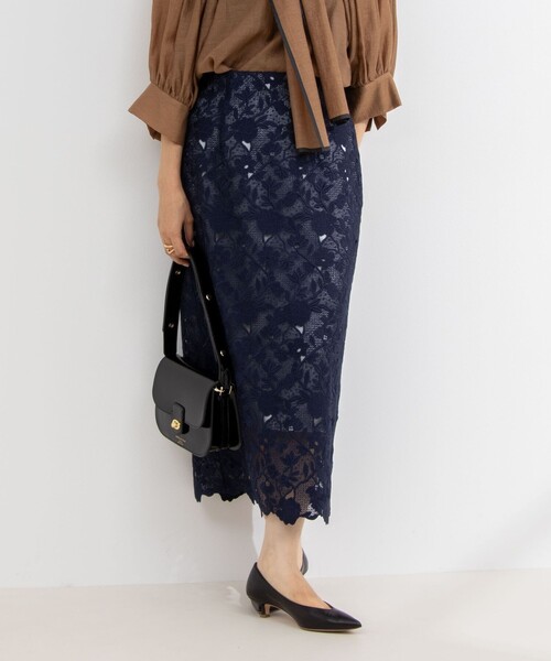 NOLLEY'S（ノーリーズ） スカート ウォッシャブルBrocheレースハイ