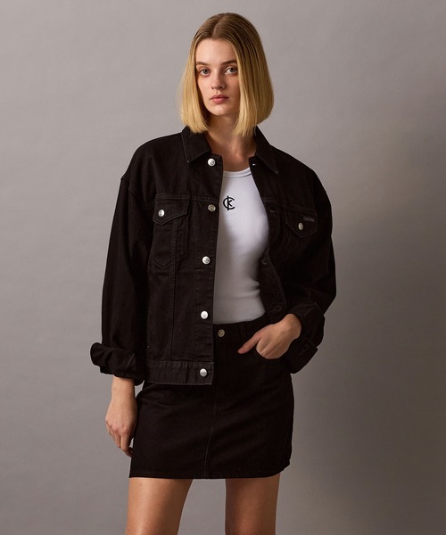 90s -   カルバンクライン　レザージャケット　黒 Calvin Klein カルバンクライン シングル ライダースジャケット