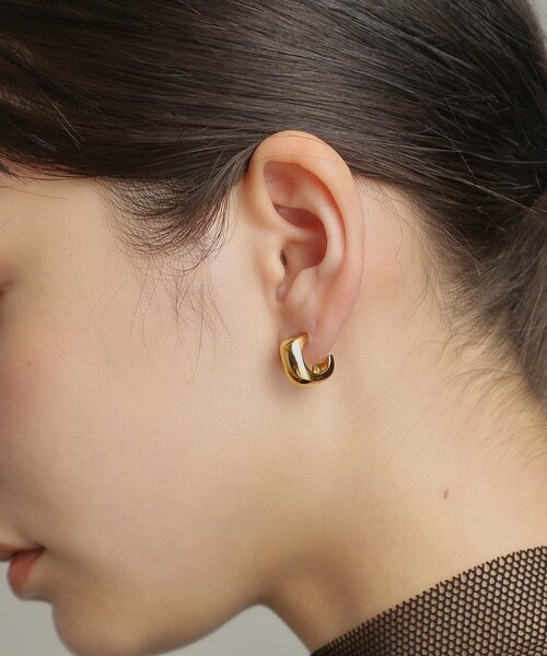 COCOSHNIK シルバー スモールフープピアス COCOSHNIK ピアス シルバー スモールフープ スロープカット