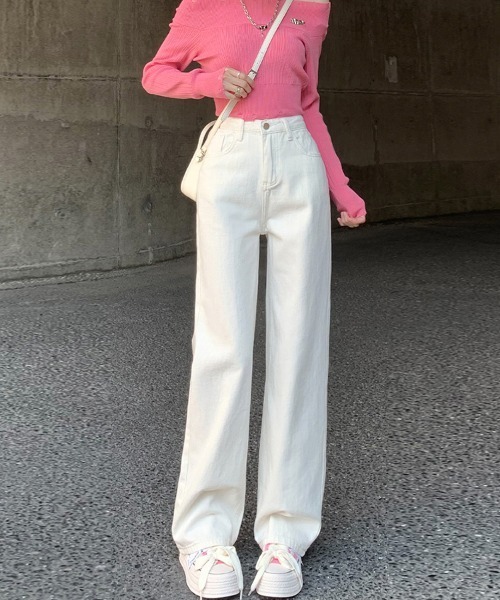 ジーンズ デニム デニムパンツ ハイウエストストレートデニム