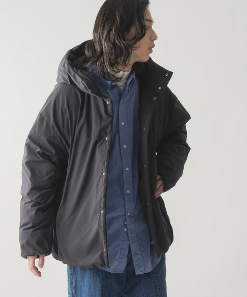ダウンジャケット ダウン 「miffew/ミフュー」HIDDEN SNAP HOODED DOWN JACKET メンズの画像