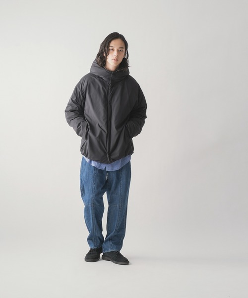 ダウンジャケット ダウン 「miffew/ミフュー」HIDDEN SNAP HOODED DOWN JACKET メンズの画像