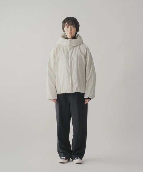 ダウンジャケット ダウン 「miffew/ミフュー」HIDDEN SNAP HOODED DOWN JACKET メンズの画像