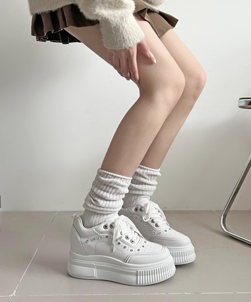 Shoes in Closet スニーカー 厚底 インヒール入り ビジュー