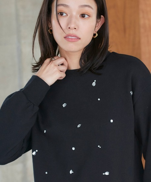 Pierrot トレーナー スウェット ビジュースウェット レディース