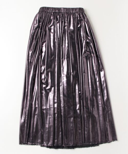 babacoババコ Cable Fringe Knit Skirt -Navy