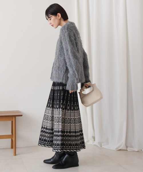 Bou Jeloud ニット セーター 毛掻きシャギーニット レディース