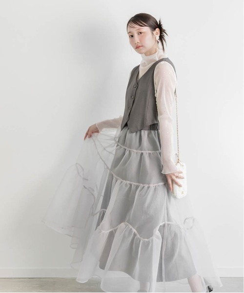 ランダ ジレドッキングワンピース RANDA｜ジレドッキングワンピース | Rakuten Fashion(楽天