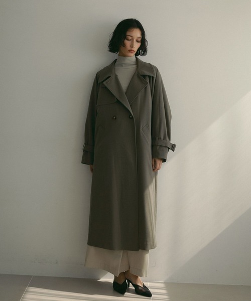 コート チェスターコート ハイネックロングコート レディース