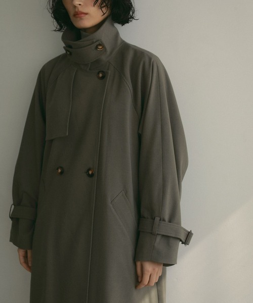 アイボリー ハイネック チェスターコート EKCOOKIES コート チェスターコート 「 」ハイネックスタンドカラー