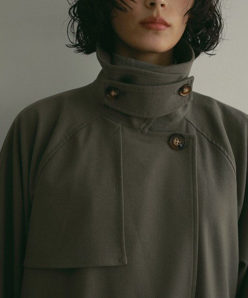 アイボリー ハイネック チェスターコート EKCOOKIES コート チェスターコート 「 」ハイネックスタンドカラー