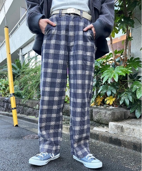 DOUBLE NAME（ダブルネーム） パンツ コーデュロイチェックプリント