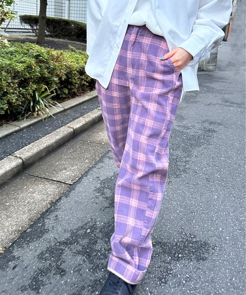 DOUBLE NAME（ダブルネーム） パンツ コーデュロイチェックプリント