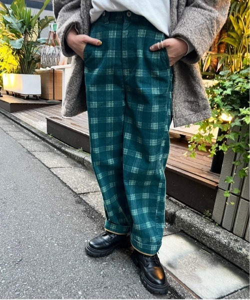 DOUBLE NAME（ダブルネーム） パンツ コーデュロイチェックプリント