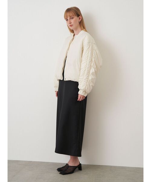 ✨美品✨エレンディーク ブルゾン 羽織り ベージュ ギャザー MA-1 ELENDEEK ブルゾン アウター パデットギャザーMA-1ブルゾン