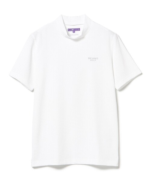 BEAMS GOLF tシャツ PURPLE LABEL / 格子柄 モックネックシャツ