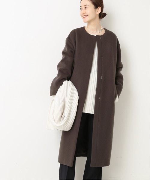 IENA（イエナ） ノーカラーコート 34 グレー レディース : ZOZOTOWN