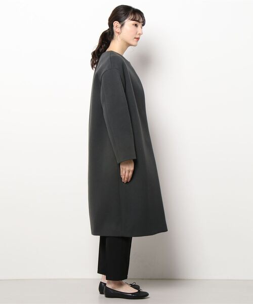 IENA（イエナ） ノーカラーコート 34 グレー レディース : ZOZOTOWN