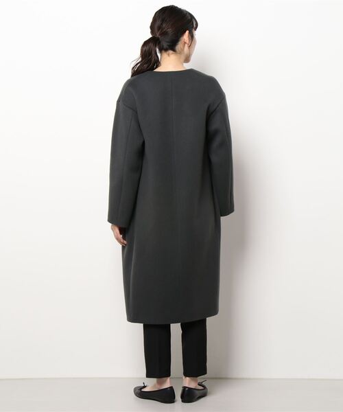 IENA（イエナ） ノーカラーコート 34 グレー レディース : ZOZOTOWN