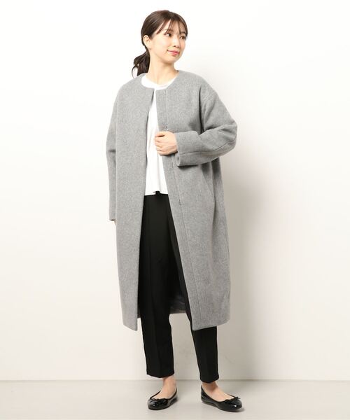 IENA（イエナ） ノーカラーコート 34 グレー レディース : ZOZOTOWN