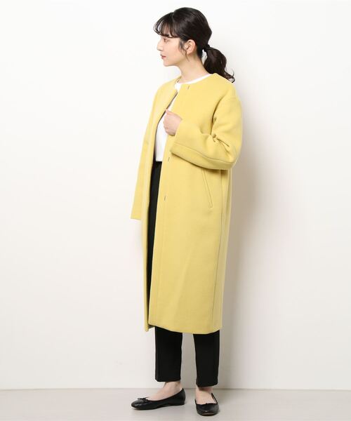 IENA（イエナ） ノーカラーコート 34 グレー レディース : ZOZOTOWN