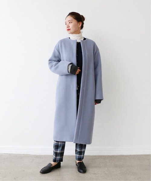 IENA（イエナ） ノーカラーコート 34 グレー レディース : ZOZOTOWN