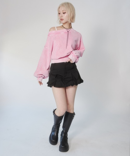 ENVYM トレーナー ENVYM（アンビー） トレーナー スウェット ピグメントオフショル