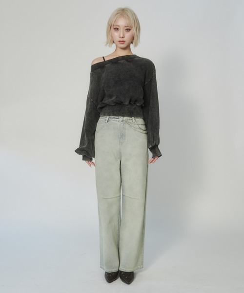 【美品】juemi ピグメントオフショルスウェット JUEMI - 【JUEMI】ピグメントオフショルスウェットの通販 by sunnyday