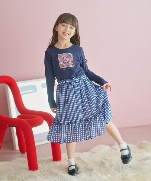 組曲（KUMIKYOKU） スカート 「150-160cm」ギンガムチェックプリーツ