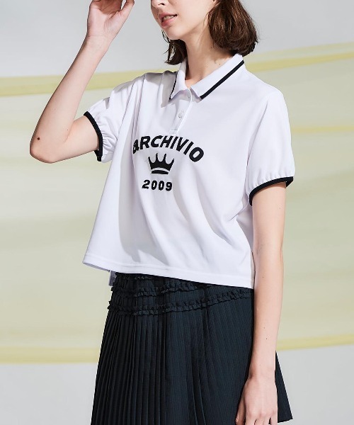 archivio パフスリーブポロシャツ 40 archivio（アルチビオ） ポロシャツ ポロ 「LADIES」パフスリーブUV