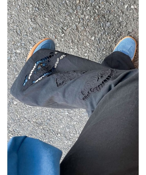 Ungrid パンツ カットワークデザインラフパンツ レディース