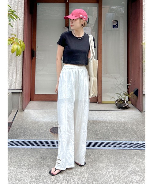 B00690 Ungrid アングリッド　カットワークラフパンツ Ungrid パンツ カットワークデザインラフパンツ レディース