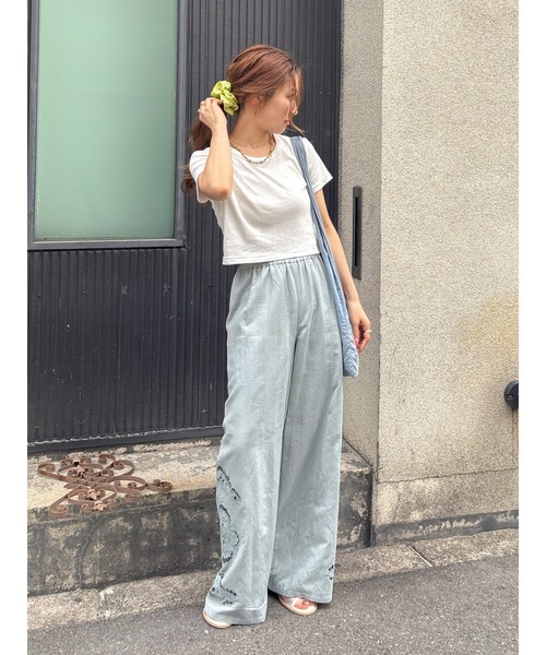 超爆安 Ungrid パンツ レディース カットワークデザインラフパンツ パンツ