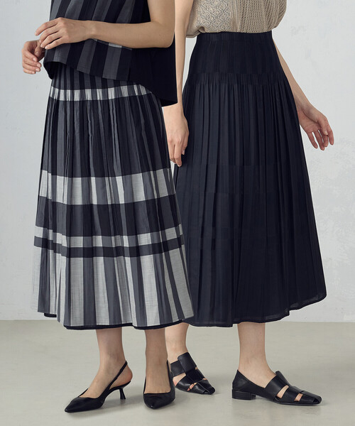 COMME CA ISM スカート リバーシブル 風通チェックスカート 