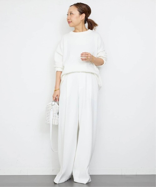 Deuxieme Classe スラックス パンツ Blanc タック ワイドパンツ
