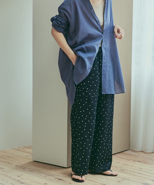 新品タグ付◉ BLACK DOORS リネンレーヨンドットイージーパンツ URBAN RESEARCH DOORS パンツ リネンドットイージーパンツ