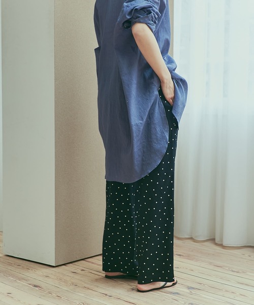URBAN RESEARCH DOORS パンツ リネンレーヨンドットイージー