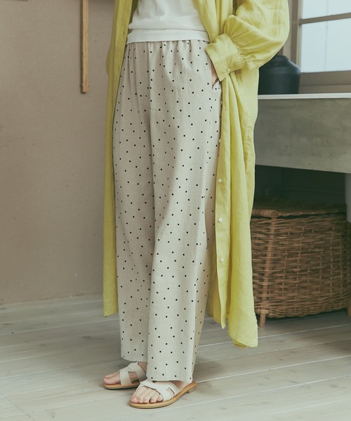 新品タグ付◆ NATURAL DOORS リネンレーヨンドットイージーパンツ URBAN RESEARCH DOORS パンツ リネンレーヨンドットイージー