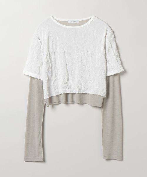 ささまさ JEANASIS tシャツ ワッシャーレイヤードLS TEE/414167