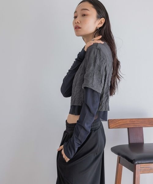 JEANASIS tシャツ ワッシャーレイヤードLS TEE/414167