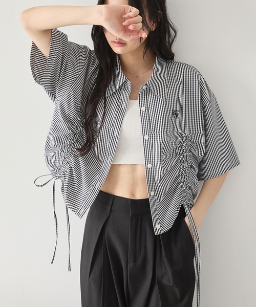 美品✨️Schott ネイビーストライプ 半袖シャツ ワンポイント刺繍 M STRIPE SS SHIRT/ストライプ SSシャツ | Schott（ショット