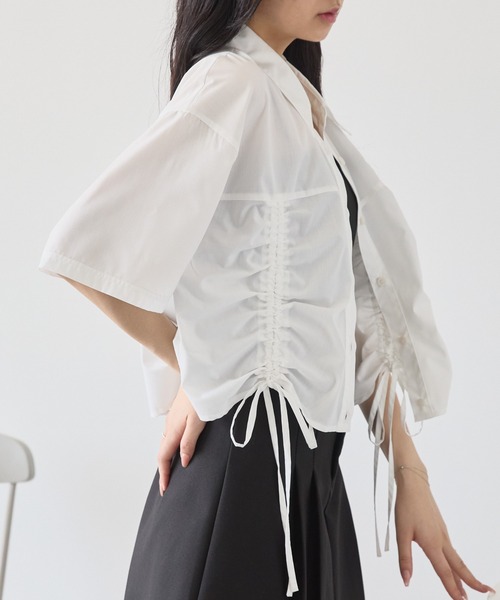 ブラウス シャツ ワンポイント刺繍/ルーズストライプシャツ レディース classicalelf ブラウス シャツ Happyストライプ！ワンポイント