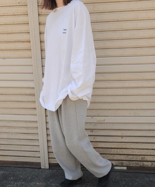 YACA tシャツ mini logo big L/S t-shirt/ミニロゴビッグロング