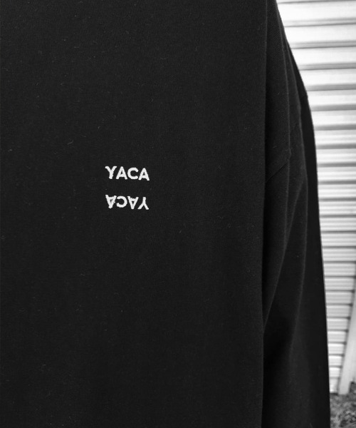 YACA tシャツ mini logo big L/S t-shirt/ミニロゴビッグロング