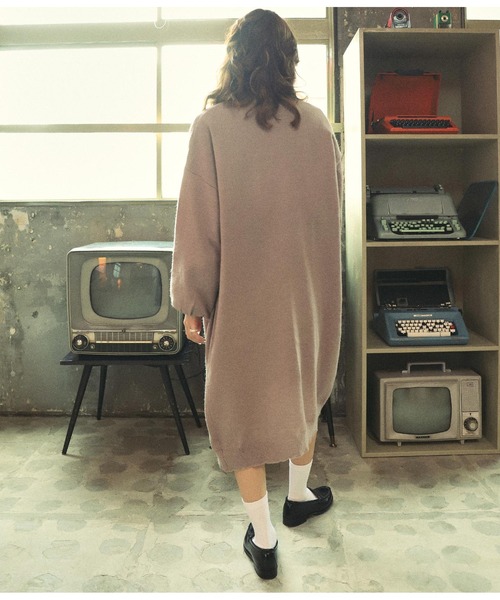 「ANAP」 ニットカーディガン FREE グレイッシュベージュ レディース_画像7